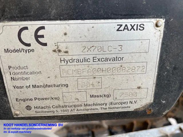 Hitachi ZX 70Lc-3 Orginal Dutch Machine! TOP