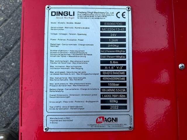 Dingli ES0607DC Elektrische Scherenhebebühne 5,6 m 2022