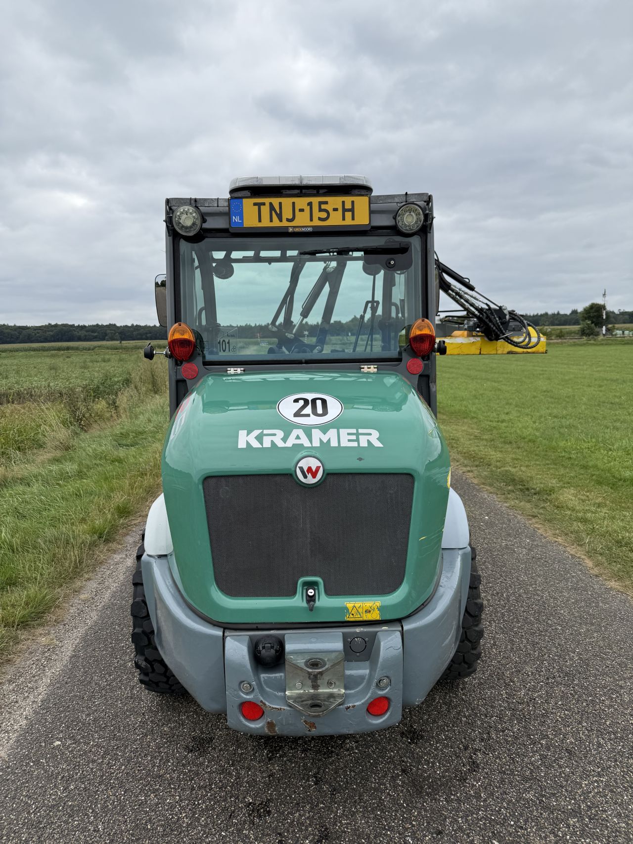 Kramer KL12.5 shovel met maaiarm, MC Connel, Becx snoeidek,