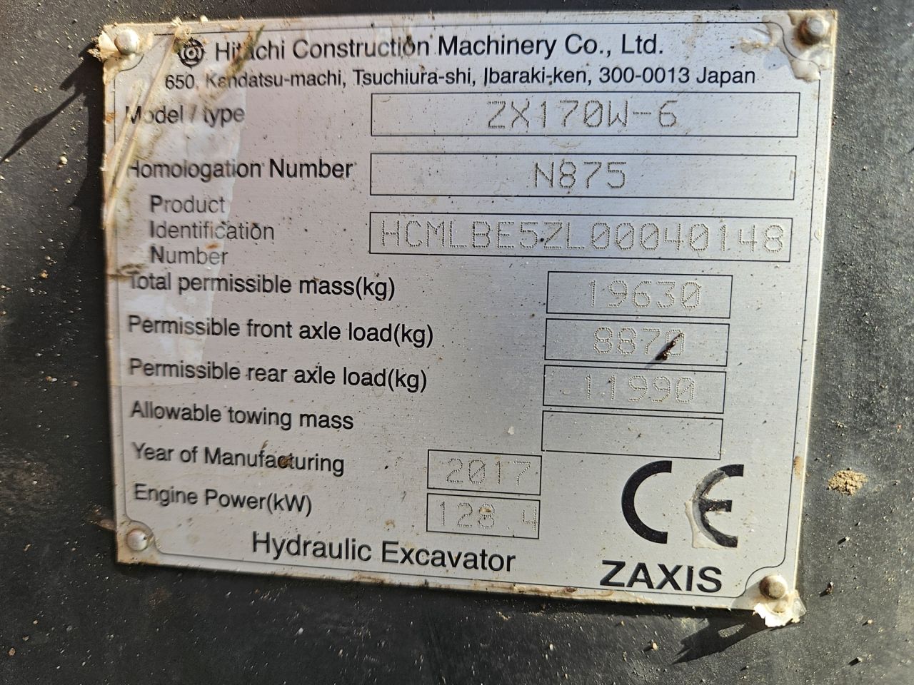Hitachi ZX170W-6