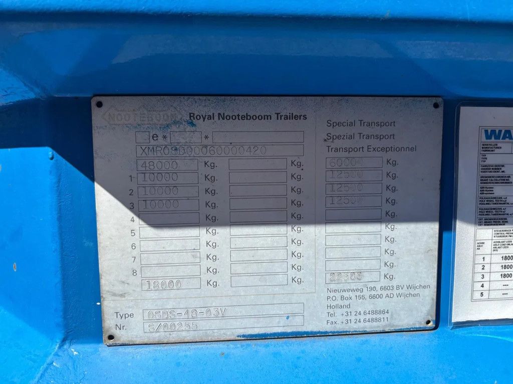 Nooteboom OSDS-48-03V 6M Uitschuifbaar Naloop stuuras Verbreders