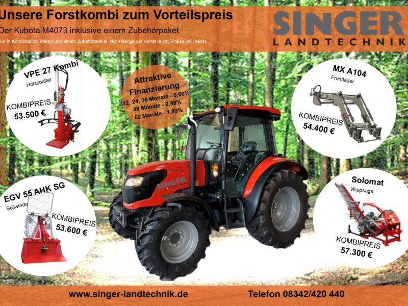 Kubota M4 Forstaktion, Kombipreis, Rabattaktion, Forst, M4073