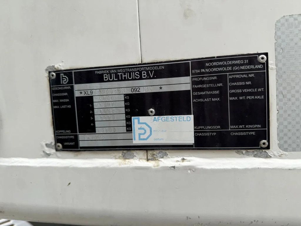 Bulthuis 12m 70m3 Stuuras/Lenkachse Cargo Floor APK/TUV 01-2026