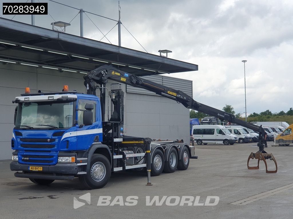 Scania P410 8X2 NL-Truck Palfinger Q150Z Crane 30T VDL hooklift Lift-Lenkachse Euro 6