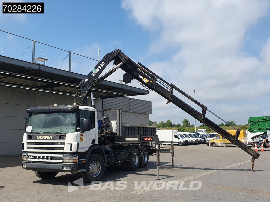 Scania P94 6X4 Hiab 330-4 Kran Crane 9m3 tipper Manual Steelsuspension Euro 3
