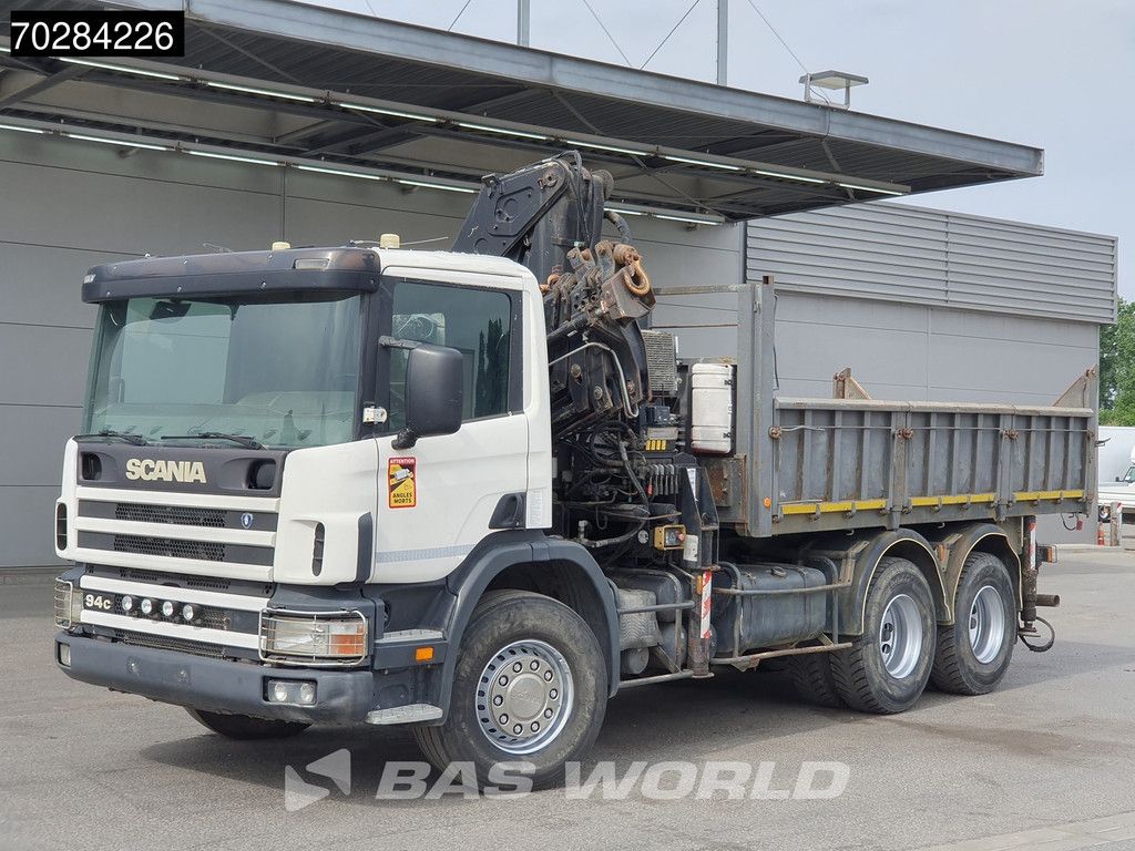 Scania P94 6X4 Hiab 330-4 Kran Crane 9m3 tipper Manual Steelsuspension Euro 3
