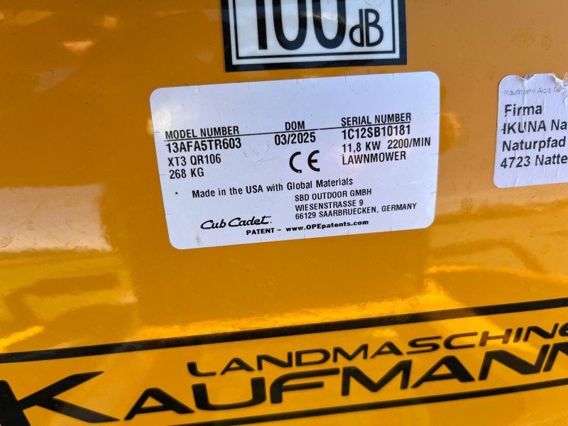 Cub Cadet Rasen XT3 QR 106