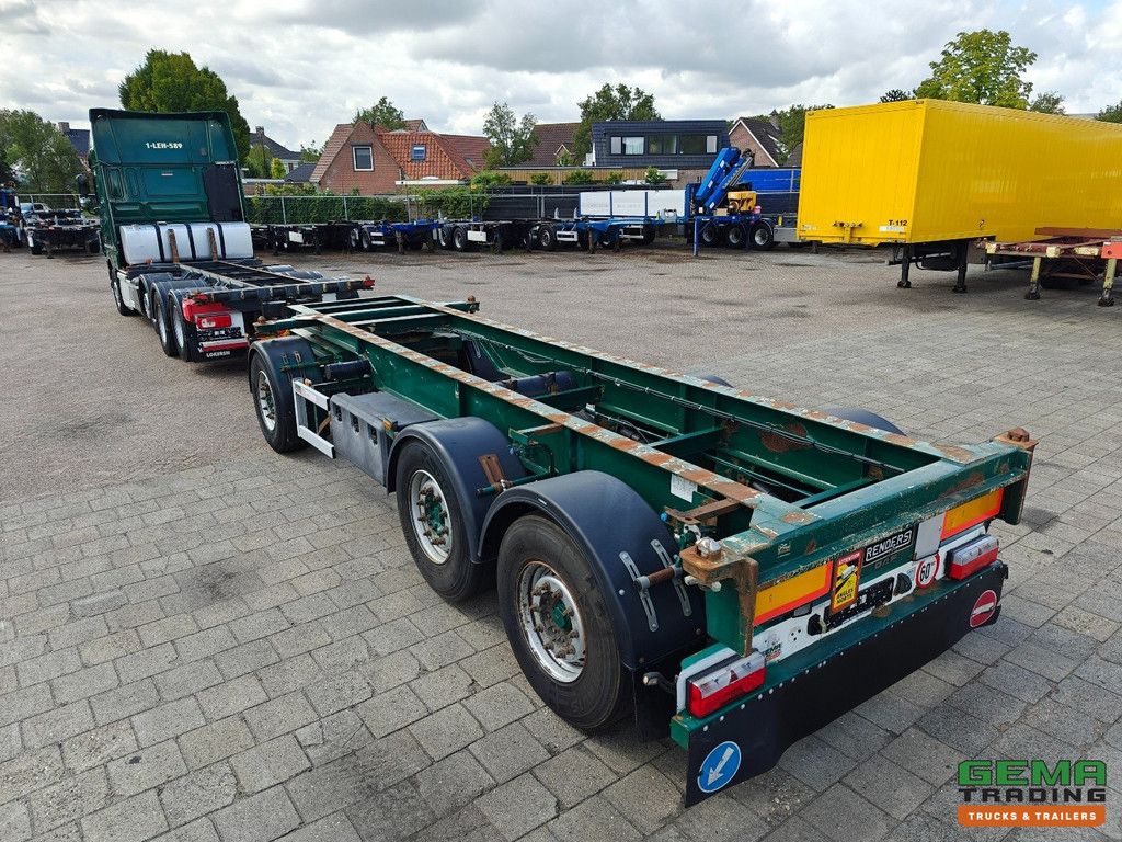 DAF XF510 8x2/4 SuperSpaceCab Euro5 - Retarder - StandAirco - 20FT ContainerCombi + 3 Assige Renders aanhanger -
