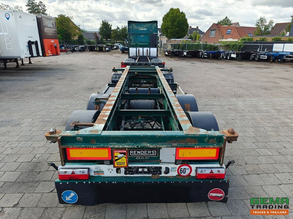 DAF XF510 8x2/4 SuperSpaceCab Euro5 - Retarder - StandAirco - 20FT ContainerCombi + 3 Assige Renders aanhanger -