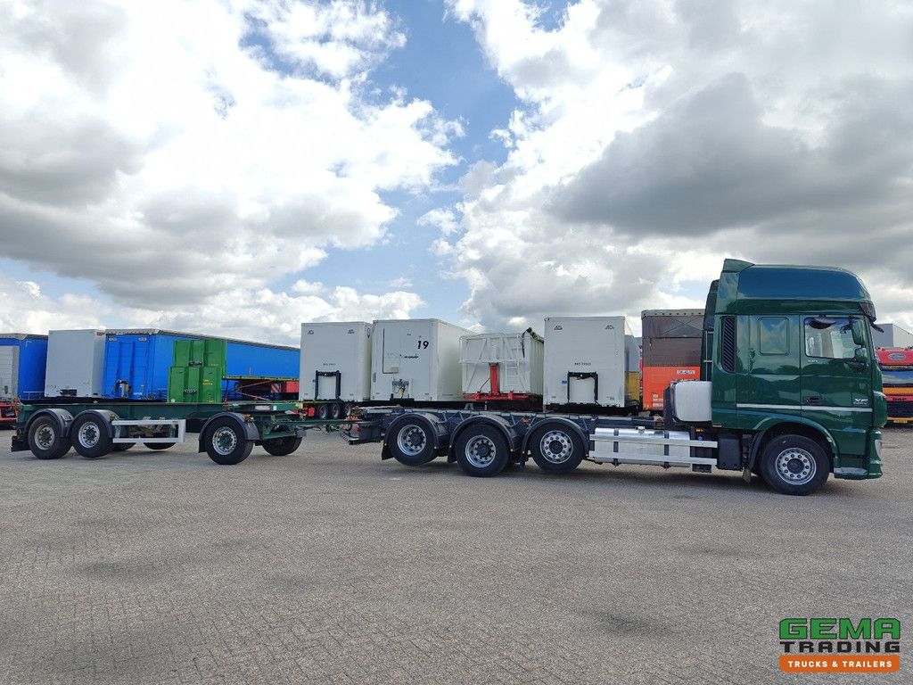 DAF XF510 8x2/4 SuperSpaceCab Euro5 - Retarder - StandAirco - 20FT ContainerCombi + 3 Assige Renders aanhanger -