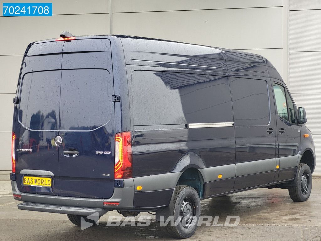 Mercedes Sprinter 319 CDI Automaat 4x4 L3H2 Blauw Metallic LED Navi Camera 4WD Allrad Airco Cruise L3 Maxi 14m3 Airco Cruise control