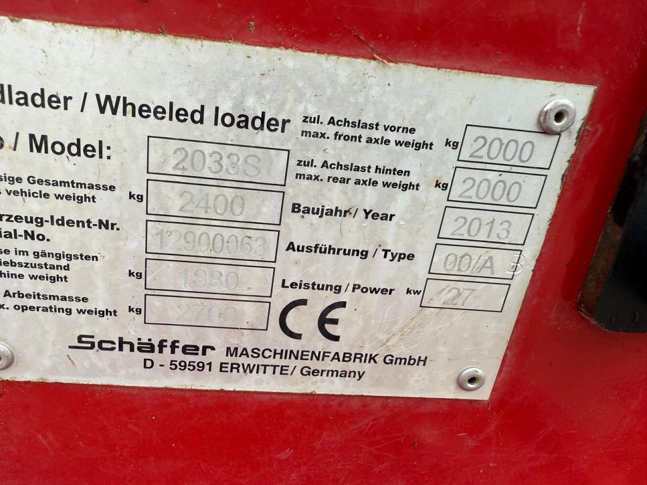 Schaffer 2033S 36pk Minishovel Kniklader Weidemann Giant Avant