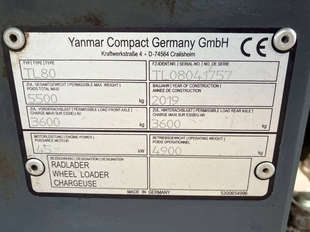 Wheel loader Schaeff TL 80 Diesel 2019
