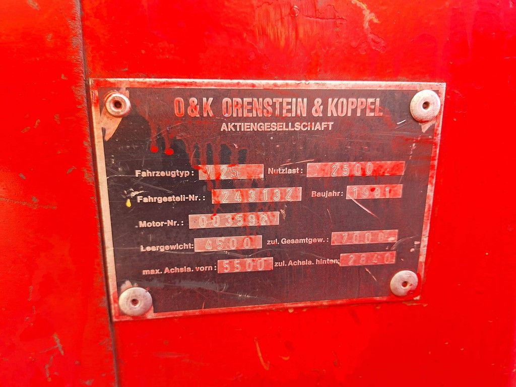 Forklift O&K V25 Diesel 2500kg 1981