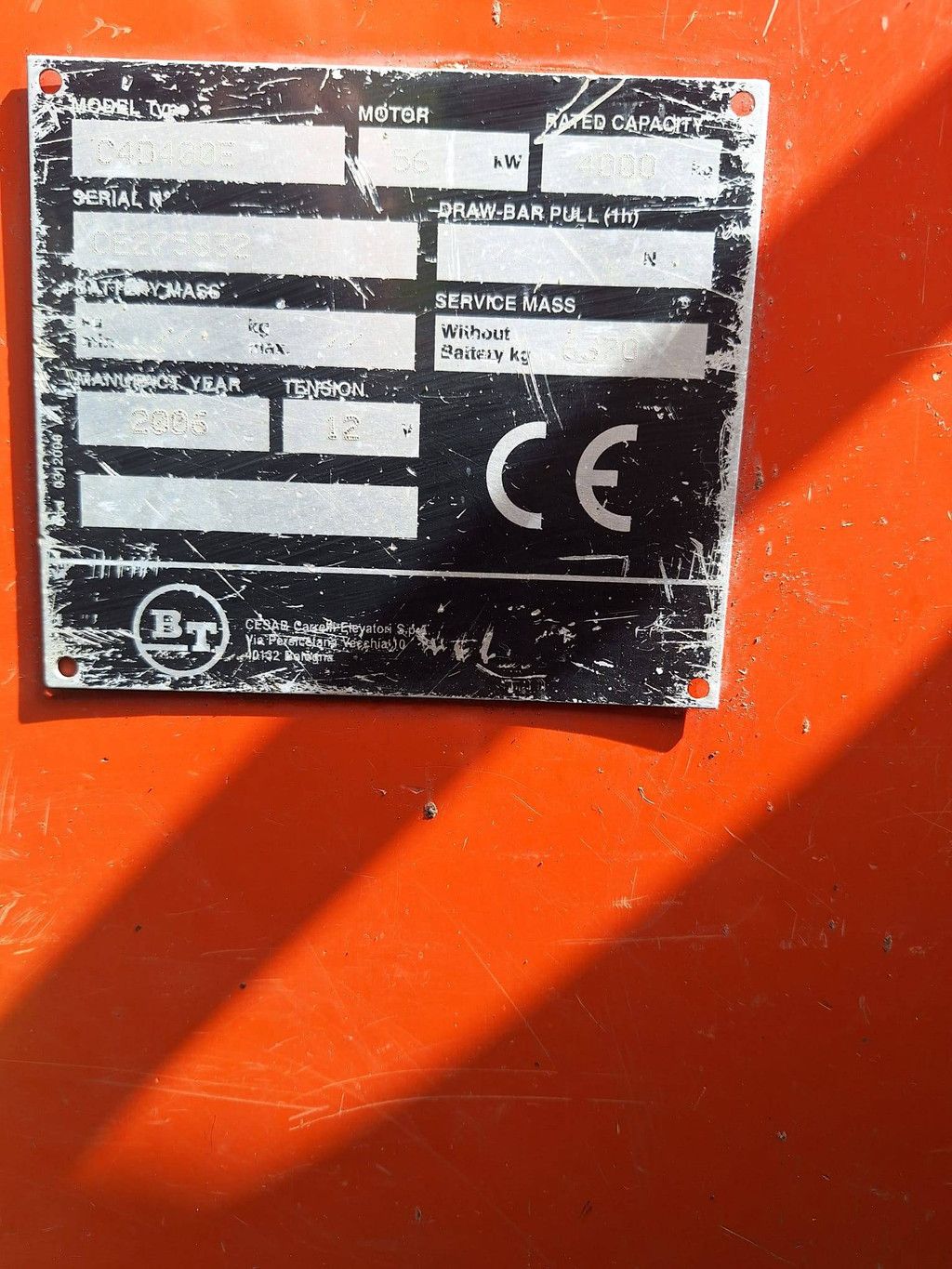 Forklift BT C4D400E Diesel 4000kg 2006