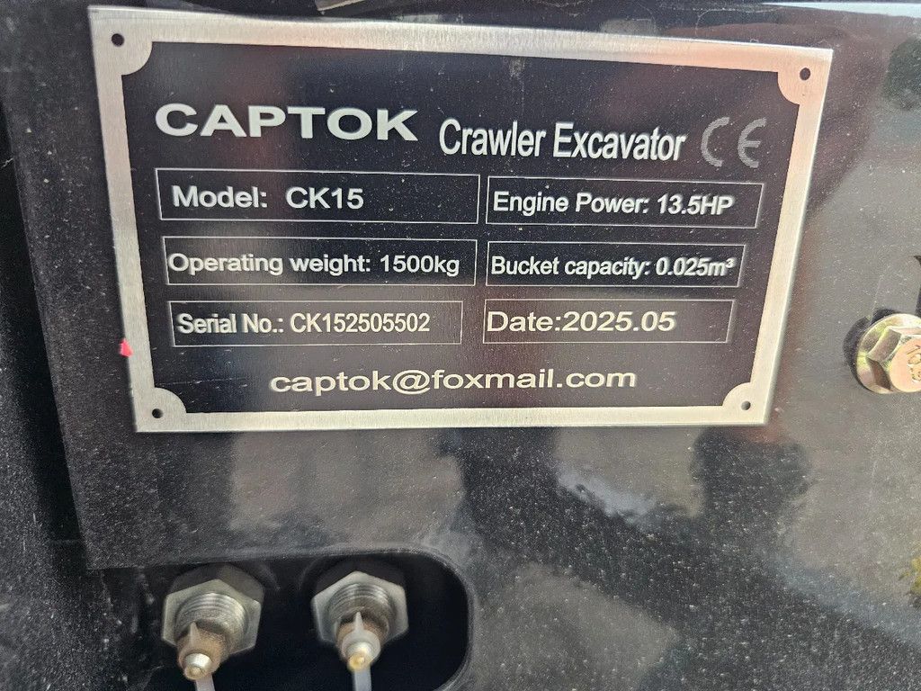Briggs en Stratton Ck15 1500 kg graafmachine minigraver servo