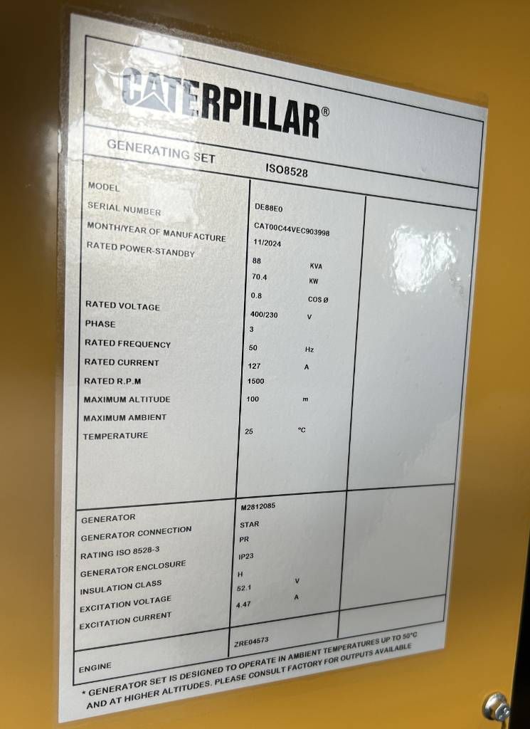 CAT DE88E0 - 88 kVA Generator - DPX-18012