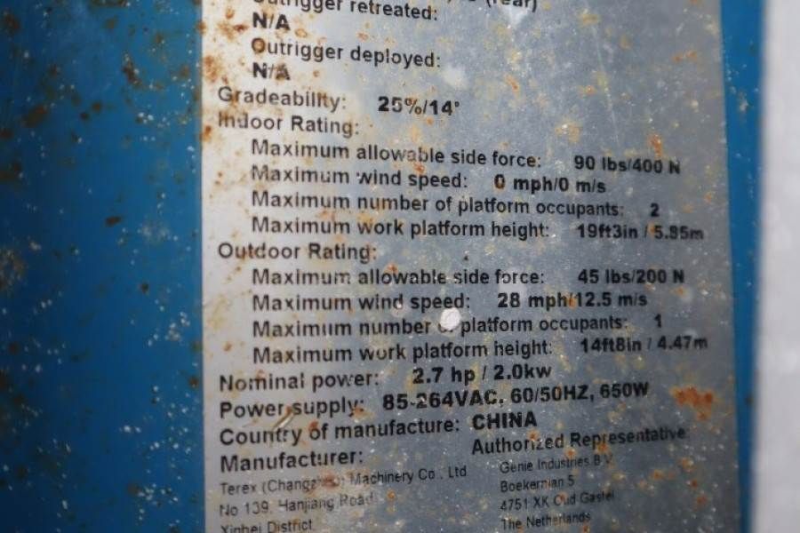 Genie GS1932 E-Drive Several In Stock, 8m Working Height