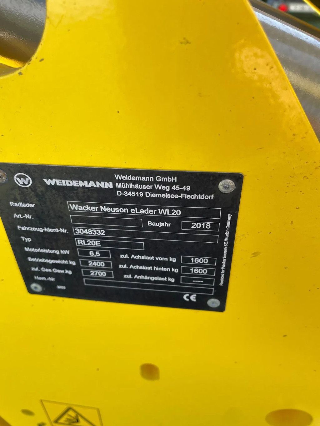 WACKER NEUSON E Lader WL20 elektrische shovel !! /Weideman 1160 e hoftrac