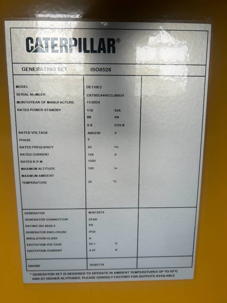 CAT DE110E2 - 110 kVA Generator - DPX-18014
