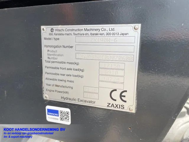 Hitachi ZX 140w-6 SMP Top Conditie!!