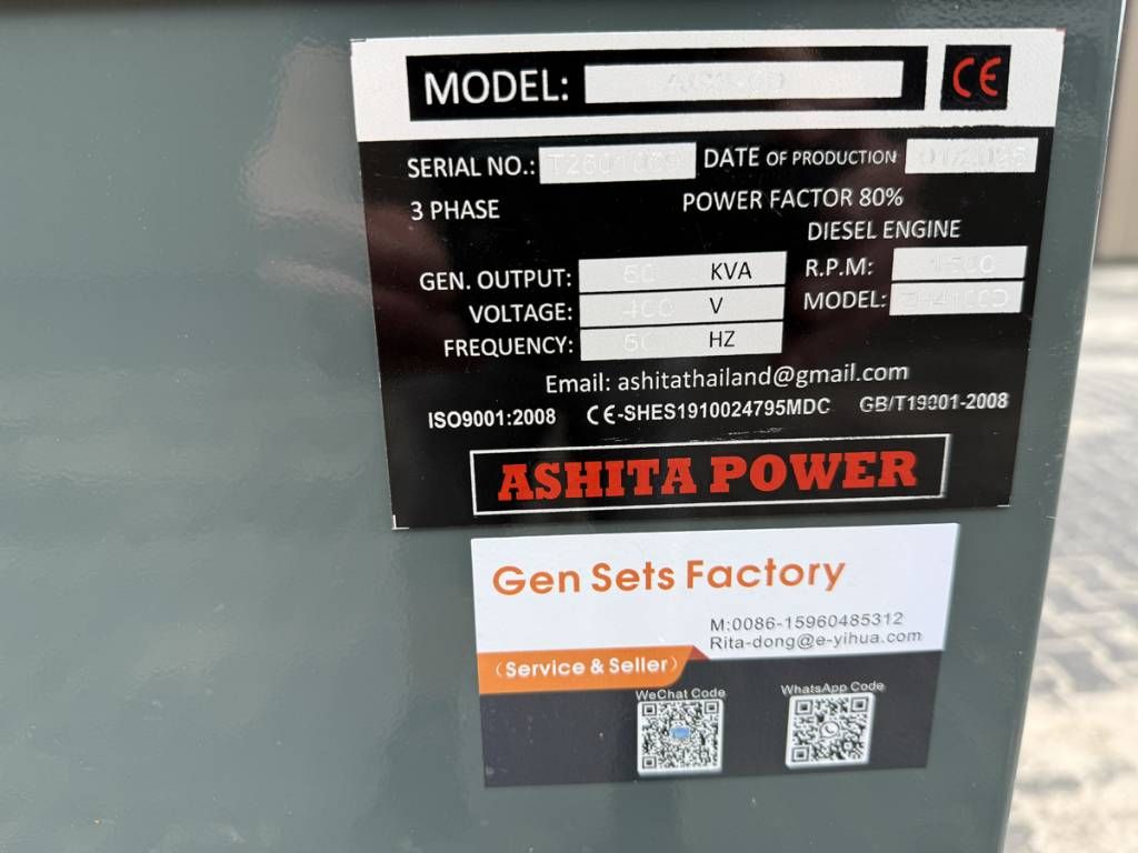 Ashita 50 KVA aggregaat