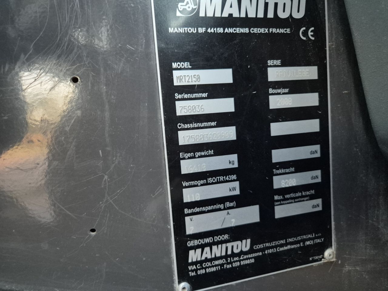Gebruikte Manitou MRT 2150 roterende verreiker hefhoogte 21 m