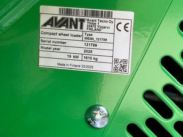 Nieuwe AVANT 635i TDL+ kniklader 1750 kgs