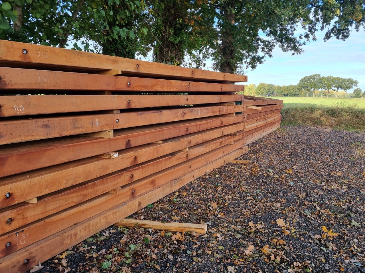 Draglineschotten diverse schotten, lengtes tot 12 meter.