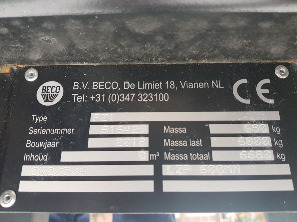 Beco PZ1 palletbord pallet fork