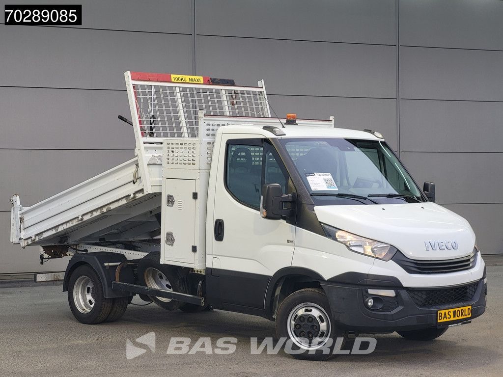 Iveco Daily 35C16 Kipper met Kraan Dubbellucht 3,5t Trekhaak Airco Cruise Camera Euro6 Crane Kran Kranwagen 2m3 Airco Trekhaak Cruise control
