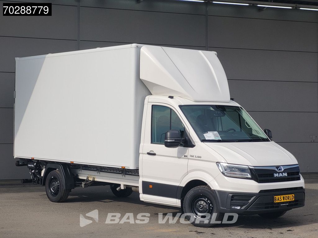 MAN TGE 3.180 Automaat Laadklep Bakwagen 2025 Facelift Navi LED Airco Cruise Euro6 Meubelbak Koffer 21m3 Airco Cruise control