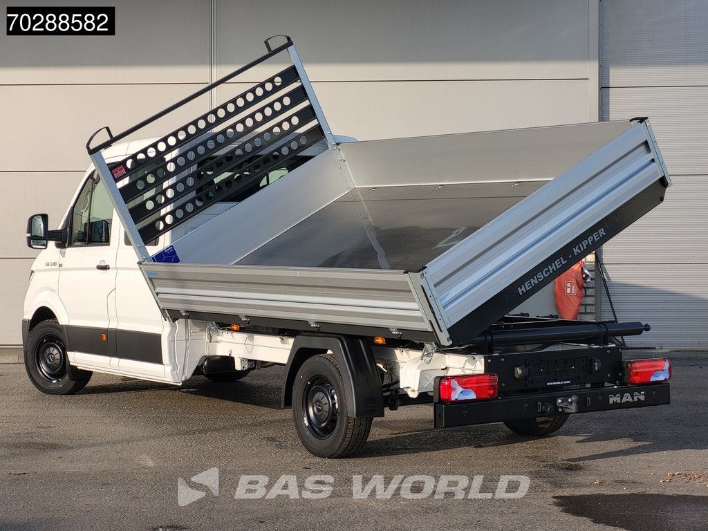 MAN TGE 3.180 Driezijdige Kipper Automaat Dubbel Cabine 2025 Facelift 180PK Trekhaak LED Navi ACC Airco Cruise Euro6 Kipper Tippe Benne Kieper DC Doka Mixto 3m3 Airco Trekhaak
