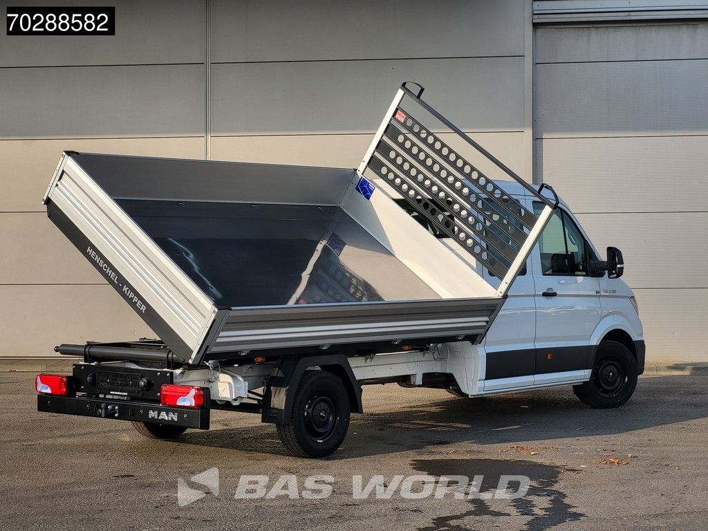 MAN TGE 3.180 Driezijdige Kipper Automaat Dubbel Cabine 2025 Facelift 180PK Trekhaak LED Navi ACC Airco Cruise Euro6 Kipper Tippe Benne Kieper DC Doka Mixto 3m3 Airco Trekhaak