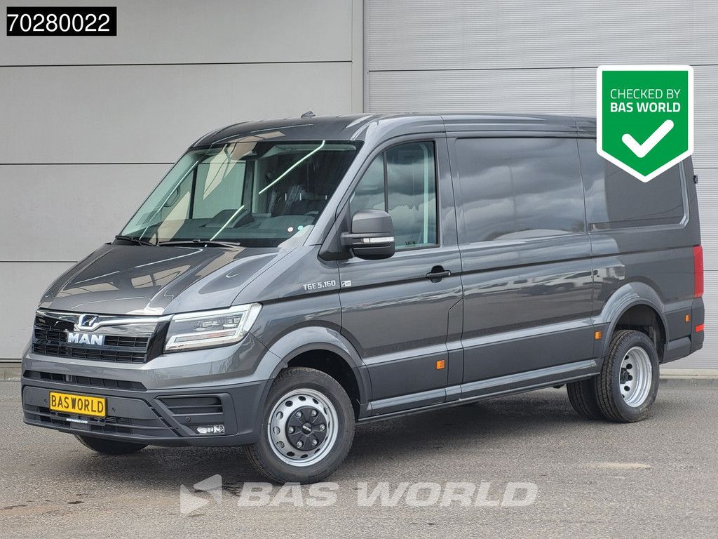 MAN TGE 5.160 Uniek! Dubbellucht 2025-Model Automaat L3H2 Laag Dak ACC Navi LED Airco Camera Parkeersensoren CarPlay Euro6 L2H1 10m3 Airco