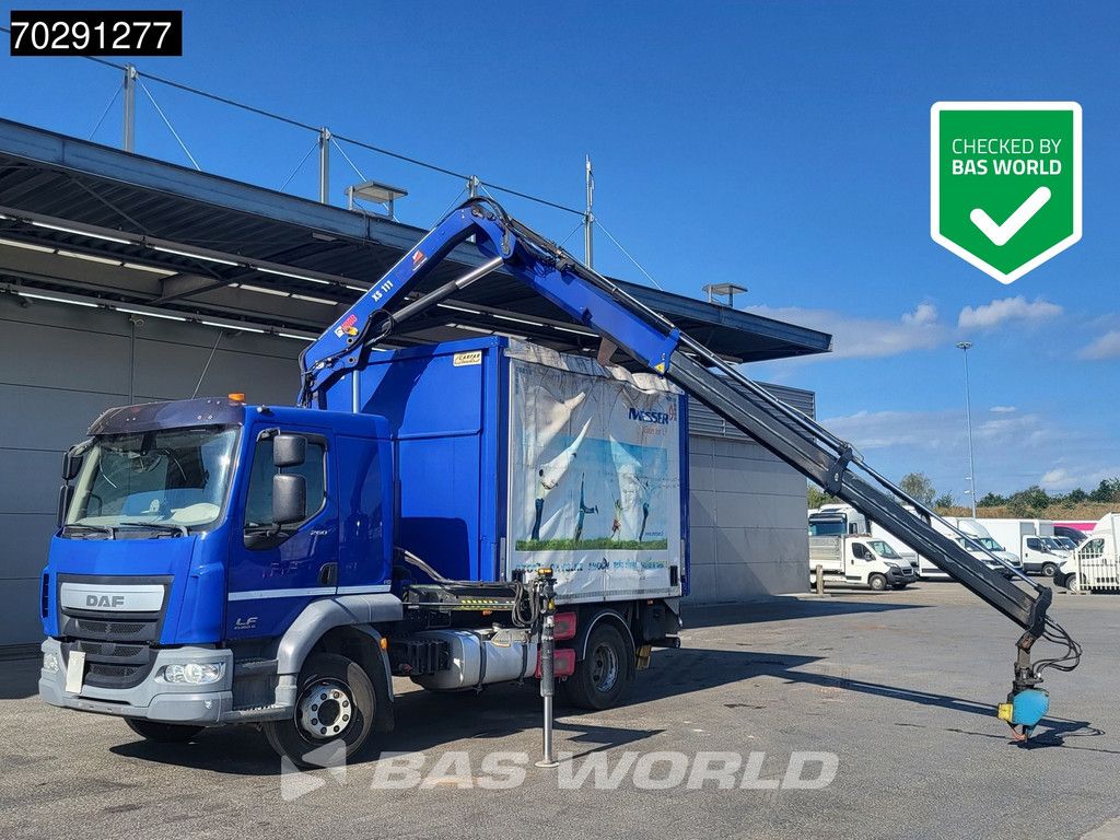 DAF LF LF 260 4X2 HIAB 111 B-2 Hiduo Crane Kran Remote control Tailgate Automatic ACC Euro 6