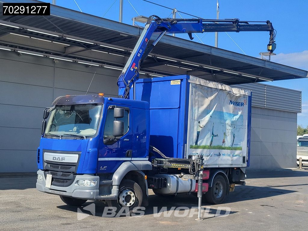 DAF LF LF 260 4X2 HIAB 111 B-2 Hiduo Crane Kran Remote control Tailgate Automatic ACC Euro 6