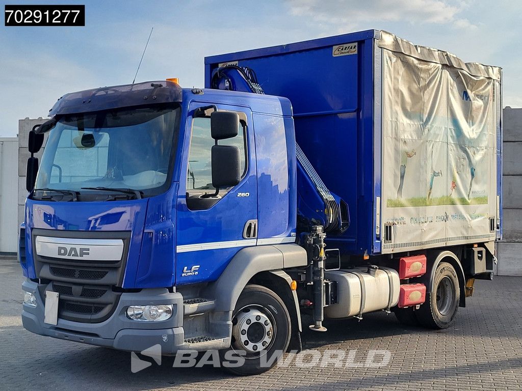 DAF LF LF 260 4X2 HIAB 111 B-2 Hiduo Crane Kran Remote control Tailgate Automatic ACC Euro 6