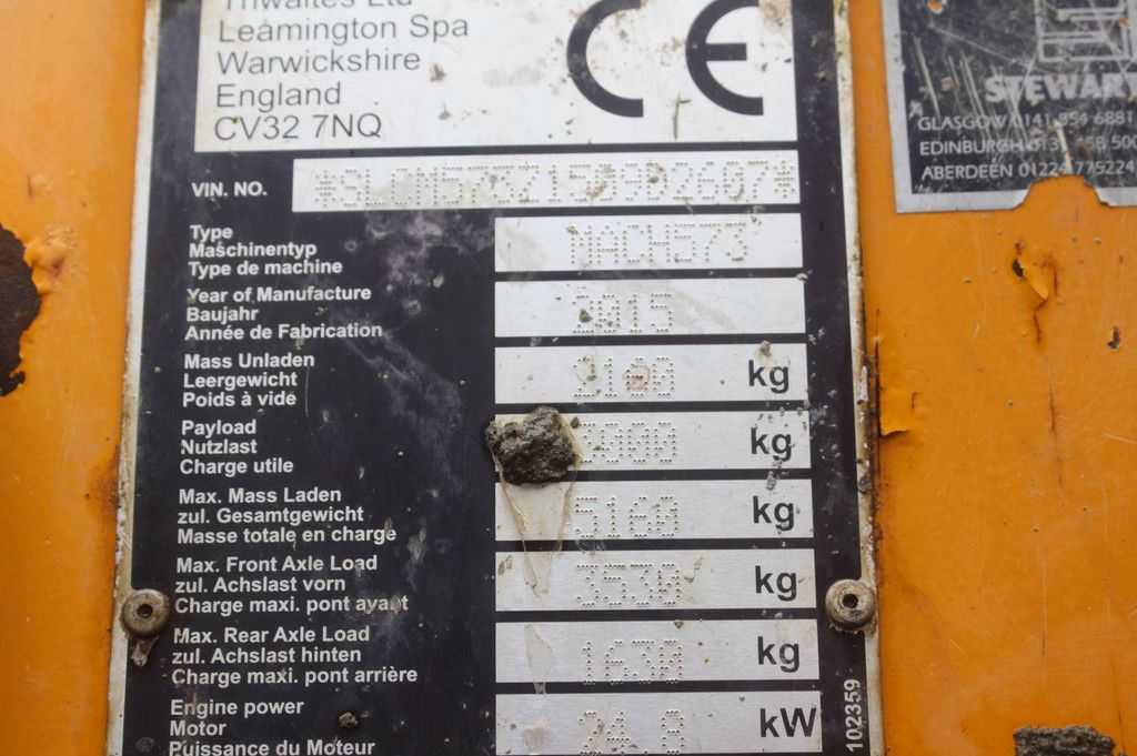 Dumper Thwaites Mach 573 Diesel 2015