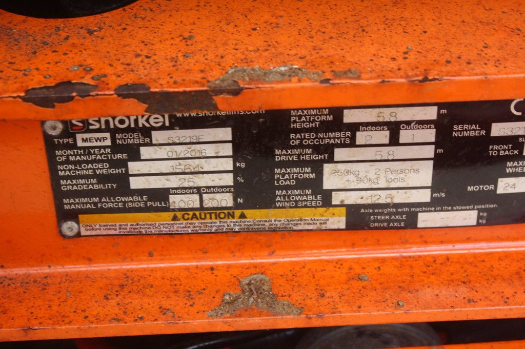 Schaarlift Snorkel S3219E Elektrisch 8.0m 2016