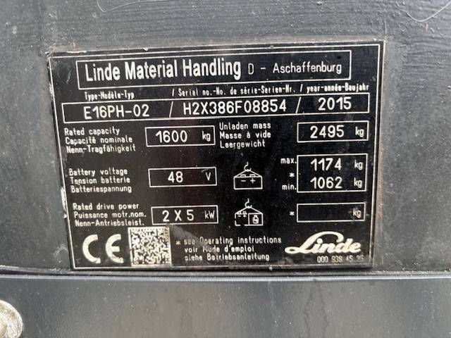 Gabelstapler Linde E16PH-02 Elektro 1600kg 4,62m 2015