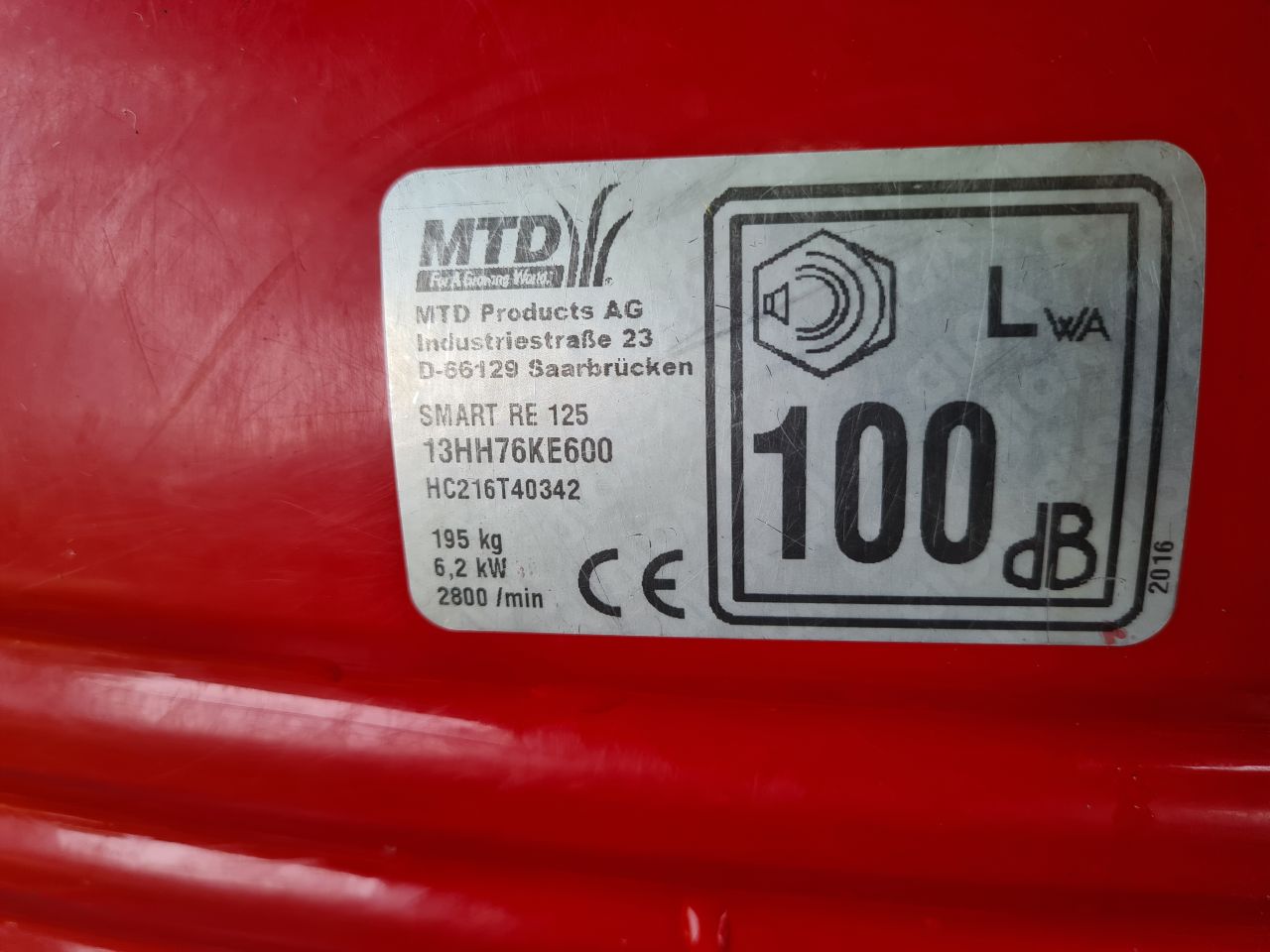 MTD SMART RE 125 zitmaaier met opvangbak als nieuw.