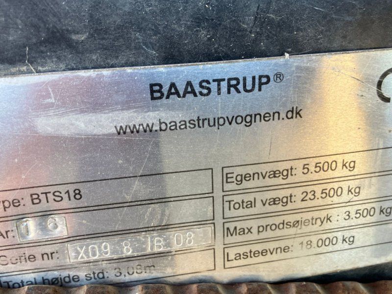 Baastrup BTS 18 Tons  Med tørrekanal