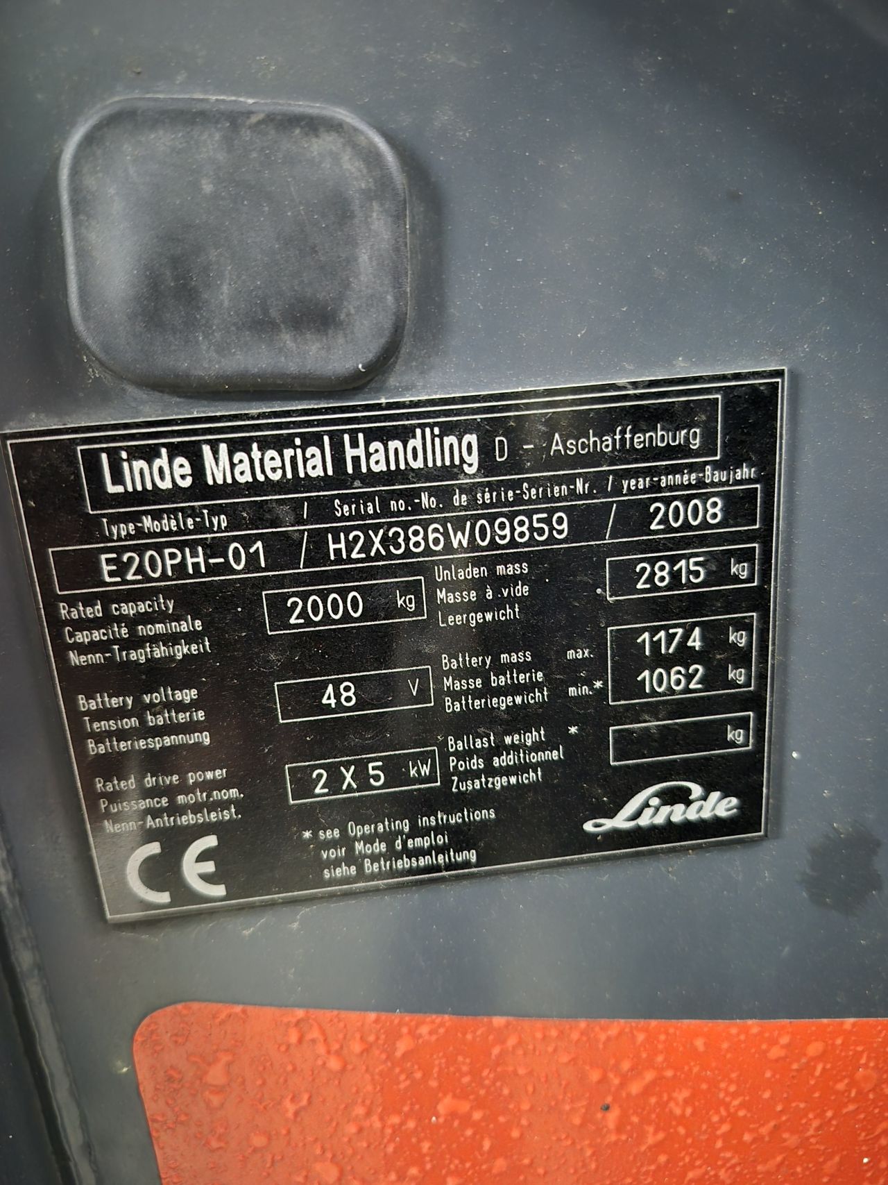Linde E20PH-01 triplex sideshift 5.470 mm accu 2020 87%