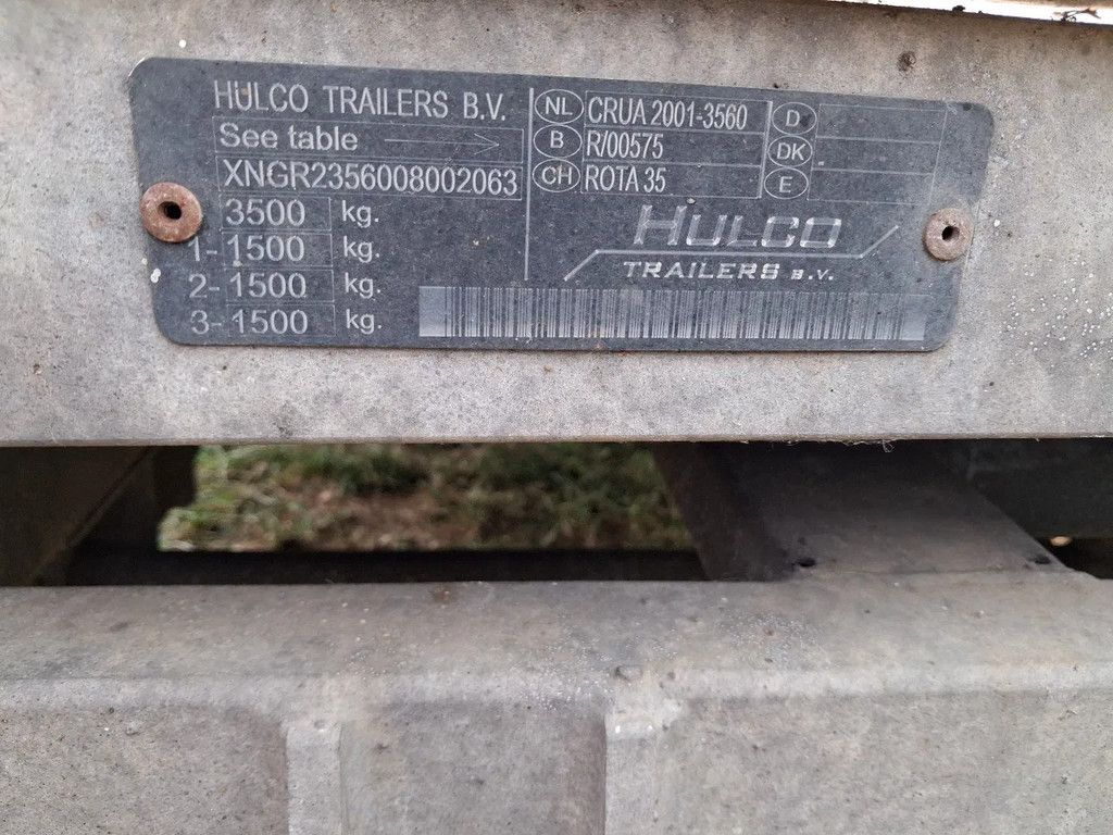 Hulco Schamel wagen/aanhanger rijplaten