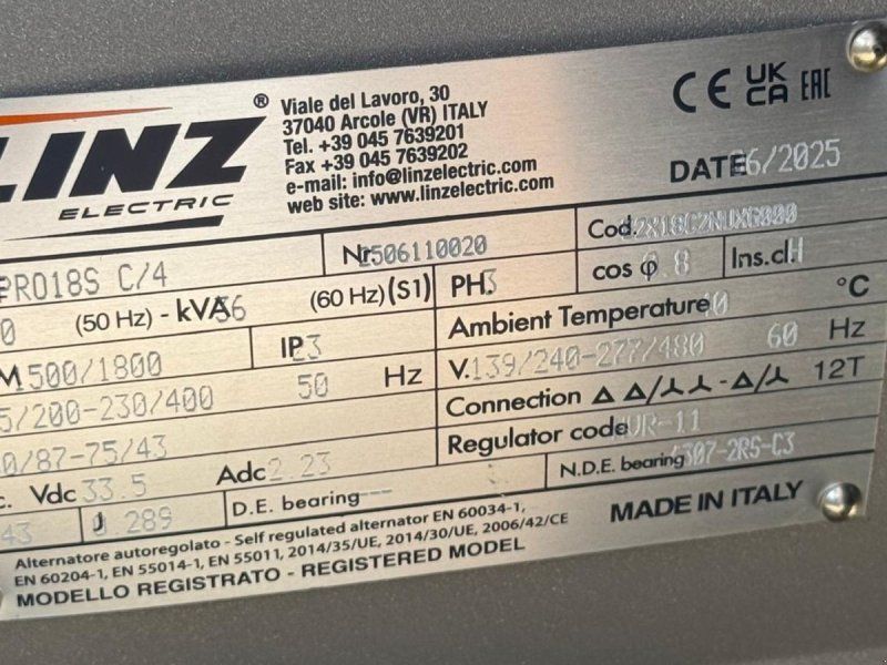 Yanmar 44 KVA nødstrøm 40/44 KVA