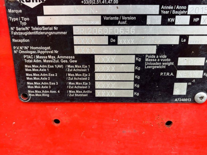 Kuhn Primor 2060 M m/drejetud