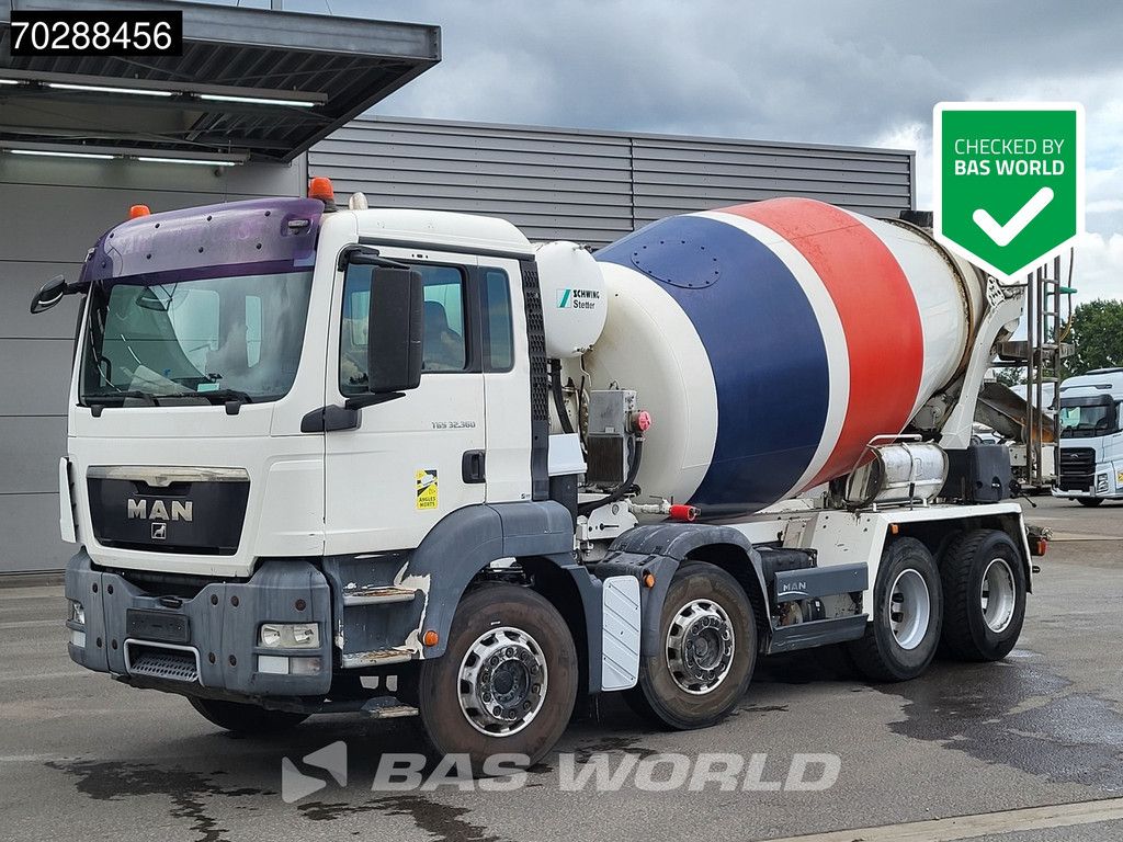 MAN TGS 32.360 8X4 9M3 Schwing Stetter Steel suspension Manual Euro 4