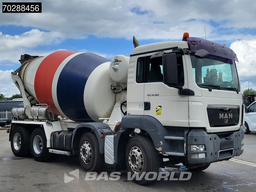 MAN TGS 32.360 8X4 9M3 Schwing Stetter Steel suspension Manual Euro 4