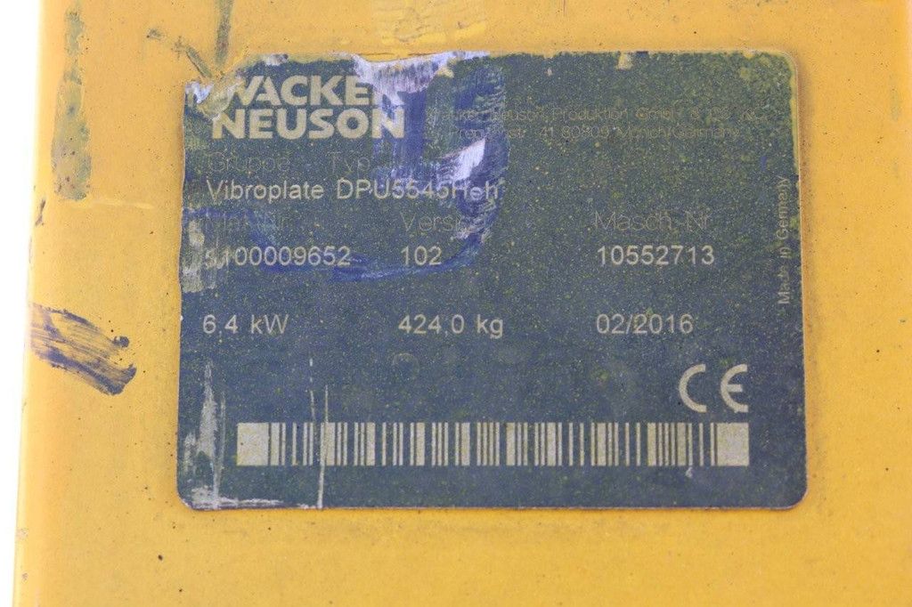 Vibrating plate Wacker Neuson DPU5545 Diesel 2016